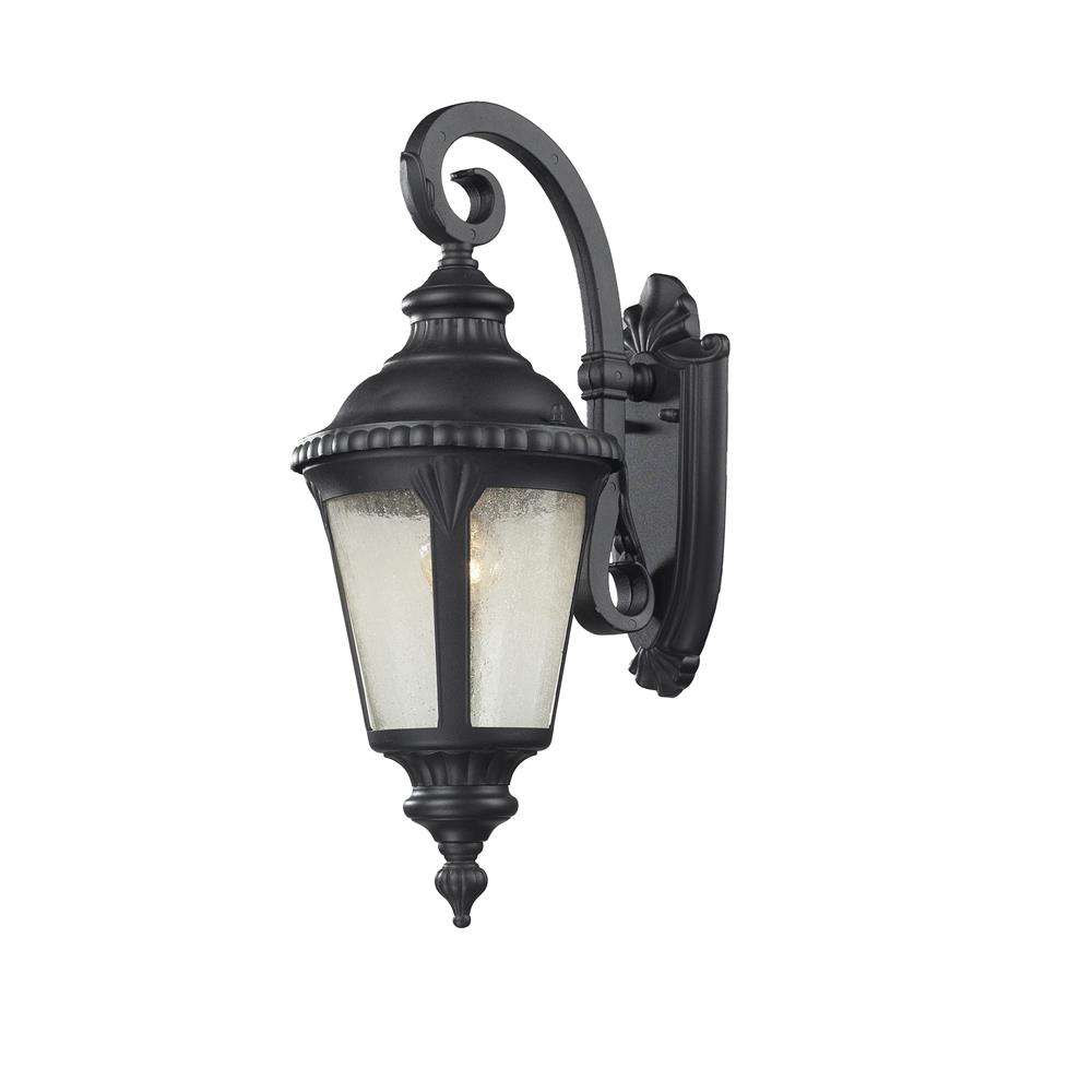 Z-Lite 545S-BK 1 Light Outdoor Light in Black with a Clear seedy Shade